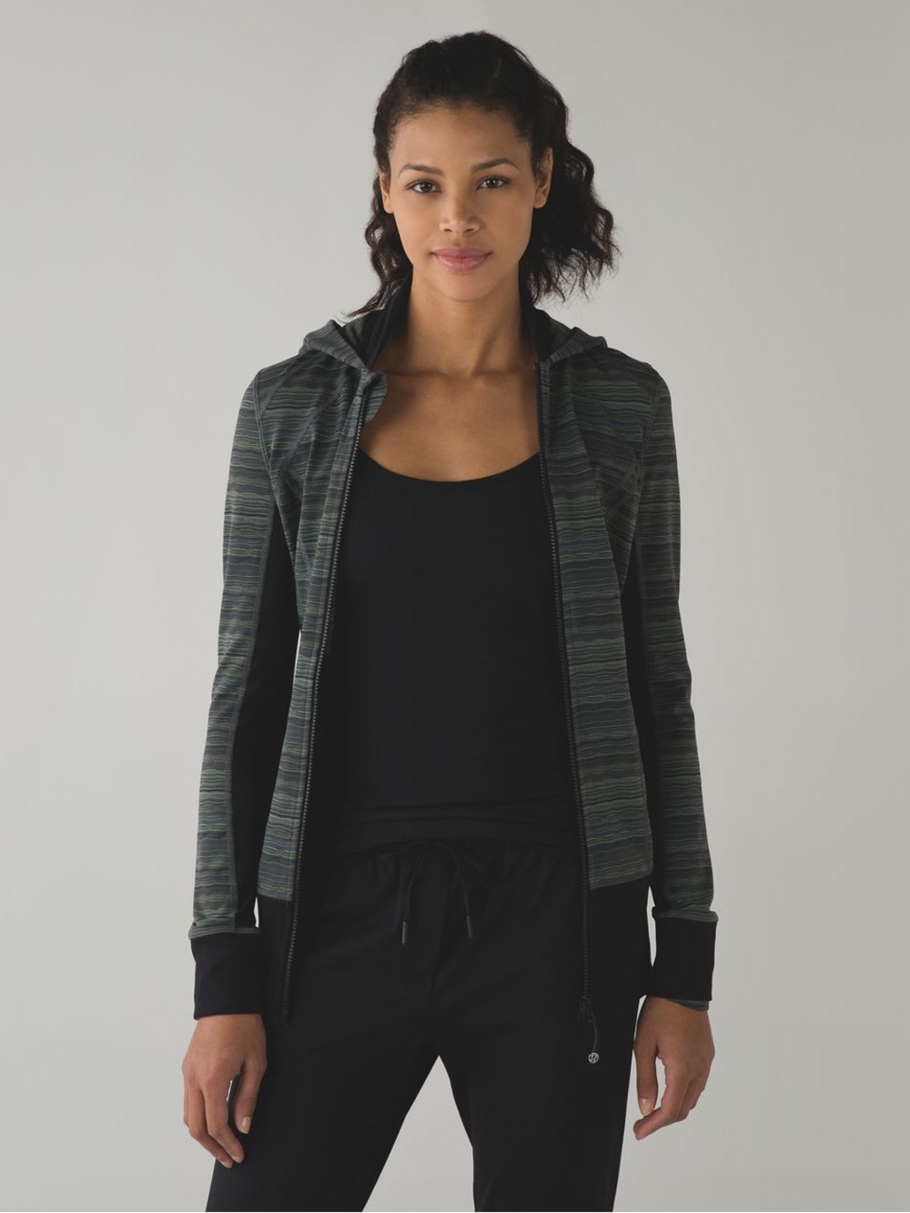 Lululemon Daily Practice Jacket in Space Dye Twist Dark Slate Fatigue Green